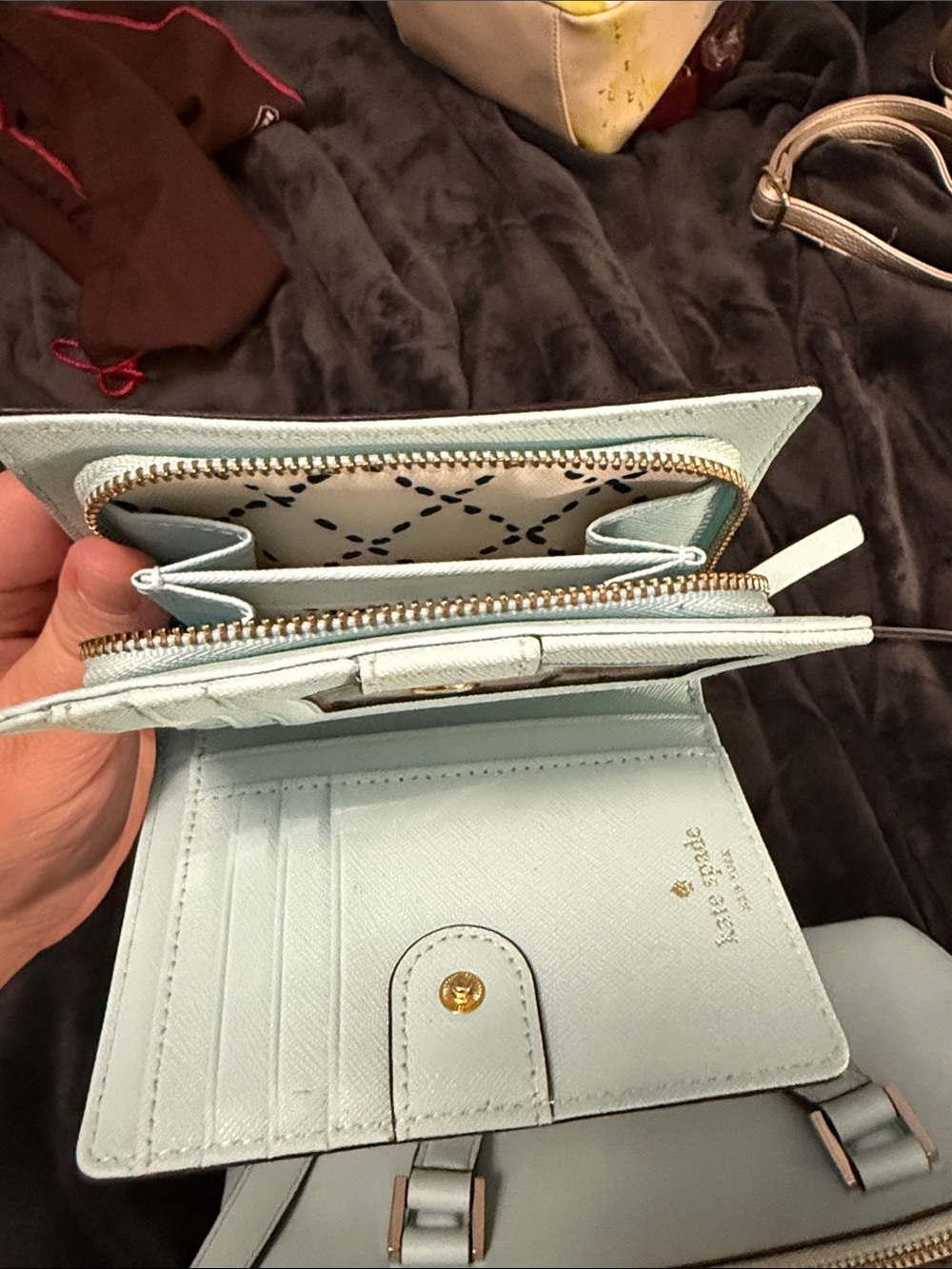 kate spade Pale Blue Structured Satchel with Matching Wallet - Picture 11 of 14